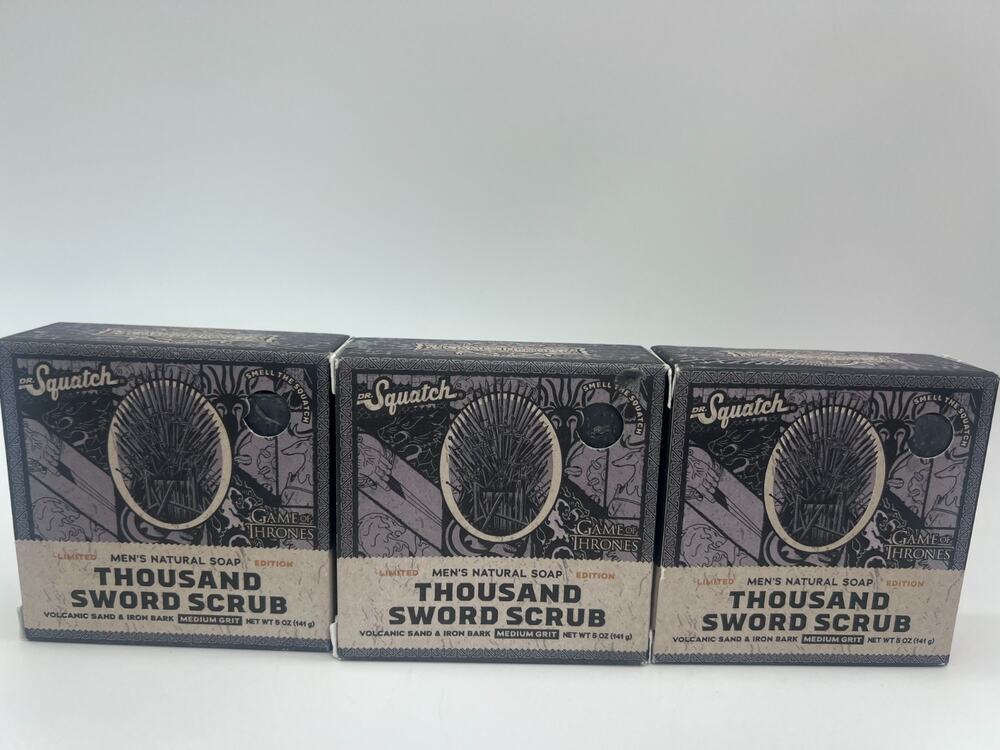Dr. Squatch Game of Thrones Limited Edition Thousand Sword Men's Soap Lot of 3